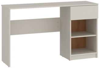 Lomadox Schreibtisch FIER-129, Kaschmir mit Eiche, 1 Schublade, 2 Fächer, grifflos, Breite 120cm