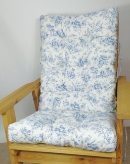 Rattani Hochlehnerauflage Polster, Kissen für Gartenstuhl Sevila 125 x 55 cm Romantic Blue