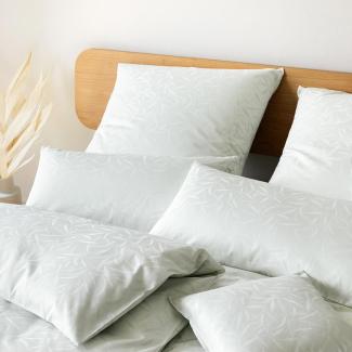 Elegante Mako Satin Bettwäsche Muriel 2406-4 grün Bambus 135x200