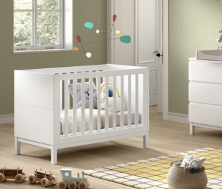 Babybett Eva 66.2 x 125 x 85.2 cm Kiefer MDF Weiß