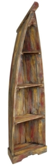 Oriental Galerie Standregal Boot Regal Groß mit Steg ca. 200 cm Multicolor, Bootsregal, Badregal, Holzregal, Badezimmerregal