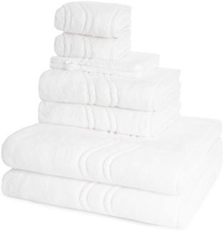 Ross Cashmere feeling 8 tlg. Frottier-Set - 2 X Handtuch (50 X 100cm), 2 X Duschtuch (75 X 140cm), 2 X Gästetuch (30 X 50cm), 2 X Waschhandschuh (16 X 22cm) - 520 g/m2 - Weiß