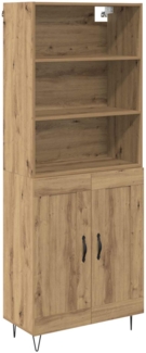 vidaXL Highboard Artisan-Eiche 69,5 x 32,5 x 180 cm Holzwerkstoff 3416048