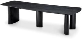 Casa Padrino Luxus Esstisch Schwarzgrau 300 x 120 x H. 76,5 cm - Massivholz Küchentisch mit leicht gebogener Tischplatte - Esszimmer Möbel - Küchen Möbel - Luxus Möbel - Luxus Einrichtung