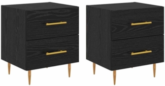 vidaXL Nachttisch 2 pcs Schwarz Eichen-Optik 40 x 35 x 47,5 cm 882000