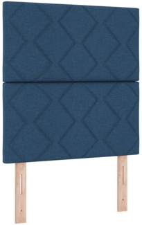 vidaXL Boxspringbett mit Matratze mit Kopfteil Blau 80x200 cm Stoff 3339426