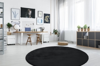 Arte Espina Fellteppich Rabbit 100, rund, Höhe: 45 mm, Kunstfell, Kaninchenfell-Haptik, supersoft, Hochflorteppich