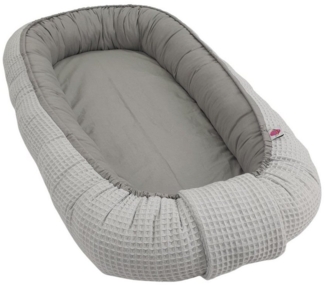 Babymajawelt Kuschelnest Babynestchen Waffel Mitwachsend Unifarben, (Set, 1-tlg, 1x Babynestchen verstellbar, inkl. Tragetasche), Made In EU, für den Schlaf zwischendurch, Bettverkleinerung
