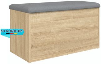 Sitzbank JONA mit Stauraum Sonoma-Eiche 82 x 42 x 45 cm | Aufbewahrungsbank Flurbank Garderobenbank