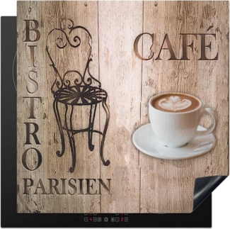 MuchoWow Herd-Abdeckplatte Bistro Parisien - Café - Kaffee - Jahrgang, Vinyl, (1 tlg), Abdeckplatte für Ceranfeld, Herd Inductionsmatte, 60x50 cm
