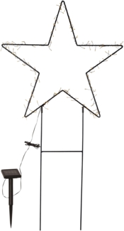 Star Trading LED Outdoor Beleuchtung Barlumi, Stern, Schwarz, Erdspieß, Warmweiß, 115 cm