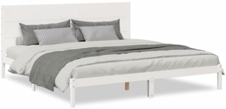 vidaXL Massivholzbett Extra Lang ohne Matratze Weiß 200x210 cm 3309278