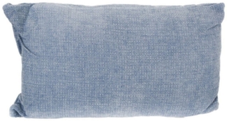 Chenille Dekokissen 30 x 50 cm Couchkissen einfarbig mit Reißverschluss blau