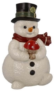 Goebel Figur Kleiner Glücksbote, Schneemann Dekofigur, Steingut, Weiß, 22 cm, 66704141