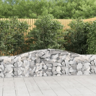 vidaXL Gabionen mit Hochbogen 3 Stk. 400x30x60/80 cm Verzinktes Eisen 3146841