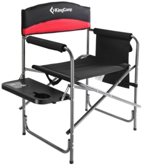 KingCamp Campingstuhl Regie Stuhl XL Director Camping Falt Klapp, Sessel Armlehne Tisch 180 kg