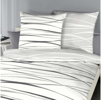 TRAUMSCHLAF Bettwäsche Bibermotion schiefer, Biber, 3 teilig, warm, weich und flauschig