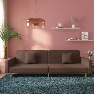 vidaXL Schlafsofa 2-Sitzer mit 2 Kissen Taupe Stoff 375908