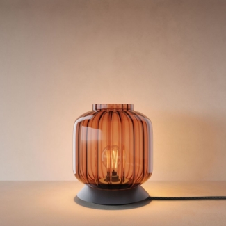 s.luce Velo Glas-Tischleuchte mit Schalter Braun, Schwarz Ø 20cm