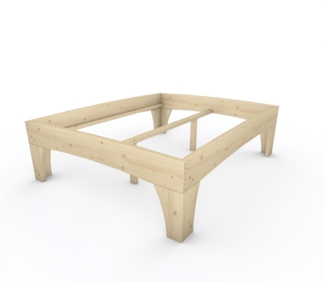 Holzbett (Fichte) "Rosi" 160 x 200 cm 58 cm ohne Kopfteil Massivholzbett Bett