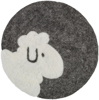 Untersetzer Schafwolle Filz "LANA" Schaf Schwarz Rund Cilio 470543