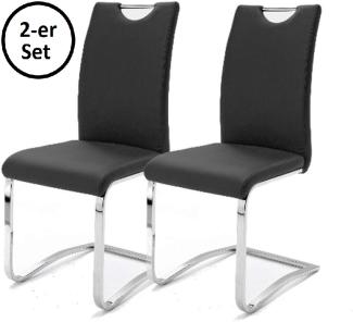 Freischwinger >YANIELLE / KÖLN< 2er-Set in Schwarz - 43x100x57cm (BxHxT)