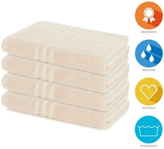 Lavea Duschtücher 4er Set Duschtuch 70x140 cm, Elena Frottee Handtücher, (Set, 4-St), Dusch-Handtuch, 500 g/m² Frottier, weich & saugstark, pflegeleicht