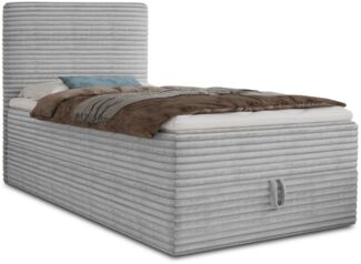 Sofnet Boxbett Mollo Mini (großer Bettkasten, Bonell-Matratze und Topper), Einzelbett, Polsterbett mit Kopfteil, Boxspringbett, Cordstoff