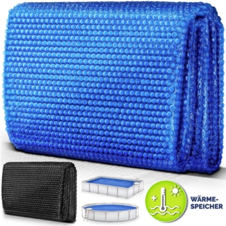 tillvex Pool Solarfolie Rechteckig 732x366 cm - Schwarz Solarplane Solarheizung Solarabdeckplane Poolheizung Wärmeplane