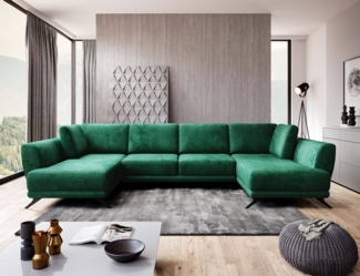 Wohnlandschaft Larco U-Form mit Schlaffunktion & Stauraum - Nube-Stoff