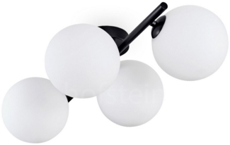 hofstein Deckenleuchte Deckenlampe aus Metall/Glas in Schwarz/Weiß, ohne Leuchtmittel, moderne Leuchte mit Glasschirmen (15 cm), 4 x G9, ohne Leuchtmittel