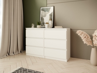 Beautysofa Kommode mit sechs Schubladen LOOK, Modernes Design, Zeitloser Stil