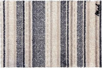 Mad about Mats Badematte IAN, Höhe 9 mm, rutschhemmend beschichtet, fußbodenheizunggeeignet, Polyamid, Rechteckig, Badteppich, Zickzack Muster, modern gestreift, weicher Flor