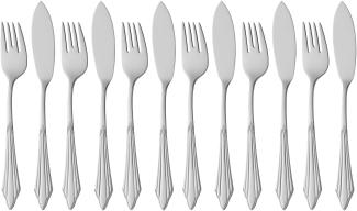 WMF Fächer Fischbesteck-Set, 12-teilig, Cromargan protect® 3201112837