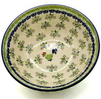 Bunzlauer Keramik Manufaktura Salatschüssel 24 cm Durchmesser, 1500 ml Volumen, hochwertiges Feinsteinzeug, hergestellt in Handarbeit.
