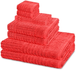 Ross Carre 8 tlg. Frottier-Set - 2 X Handtuch (50 X 100cm), 2 X Duschtuch (70 X 140cm), 2 X Gästetuch (30 X 50cm), 2 X Waschhandschuh (16 X 22cm) - 520 - Hummer