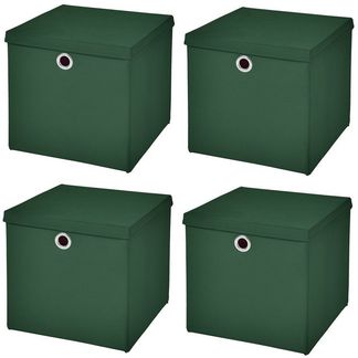 StickandShine Faltbox 4er SET 32 x 32 x 32 cm mit Deckel – perfekt für KALLAX - 19 Farben