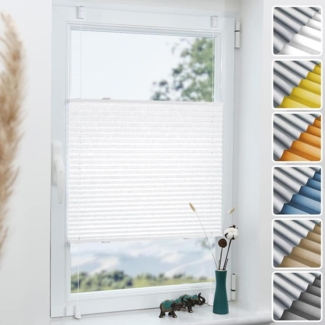 Plissee ohne Bohren Verdunkelung Rollos für Fenster ohne Bohren Thermo 80x230cm