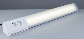 Heitronic 28147 LED Unterbauleuchte Bonn mit Steckdose 2-fach matt 1062mm
