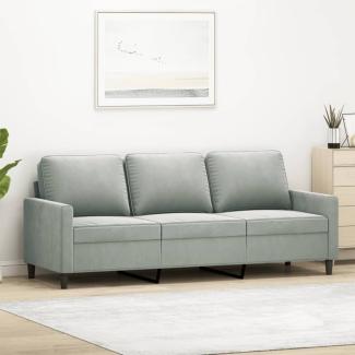 vidaXL 3-Sitzer-Sofa Hellgrau 180 cm Samt 359209