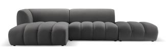 Micadoni Modulares Ecksofa offen Harry 5-Sitzer Links Samtstoff Zement