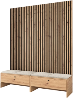 Garderoben-Set Melire V, Unterschrank, Griffe aus Metall (Farbe: Artisan Eiche, Abriamo 03)