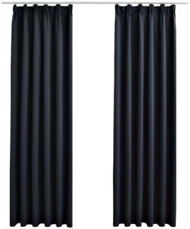 vidaXL Verdunkelungsvorhänge mit Haken 2 Stk. Anthrazit 140x225cm 134423