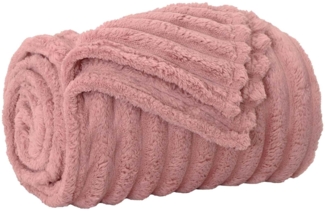Überwurfdecke, Wohndecke Rosa 240x220 cm Fleece