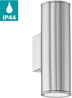 Eglo 94107 Aussen-LED RIGA Up & Downlight edelstahl, GU10 max. 2X3W L:6,5cm H:20cm