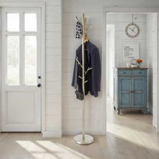 IDIMEX Kleiderständer ZENO, Garderobenständer mit 6 Haken aus Metall Flur Champagner