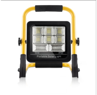Clanmacy Baustrahler LED Akku Fluter 50W Beleuchtung Außenlampe Außen Gelb Baustrahler