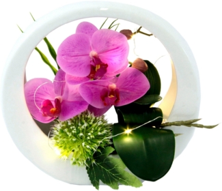 Kunstorchidee Orchidee, I.GE.A, Höhe 20 cm, im Keramiktopf, mit LED-Beleuchtung