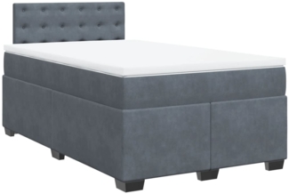 vidaXL Boxspringbett mit Matratze Dunkelgrau 120x190 cm Samt 3286271