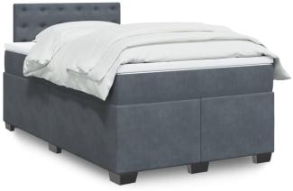 vidaXL Boxspringbett mit Matratze Dunkelgrau 120x190 cm Samt 3286271